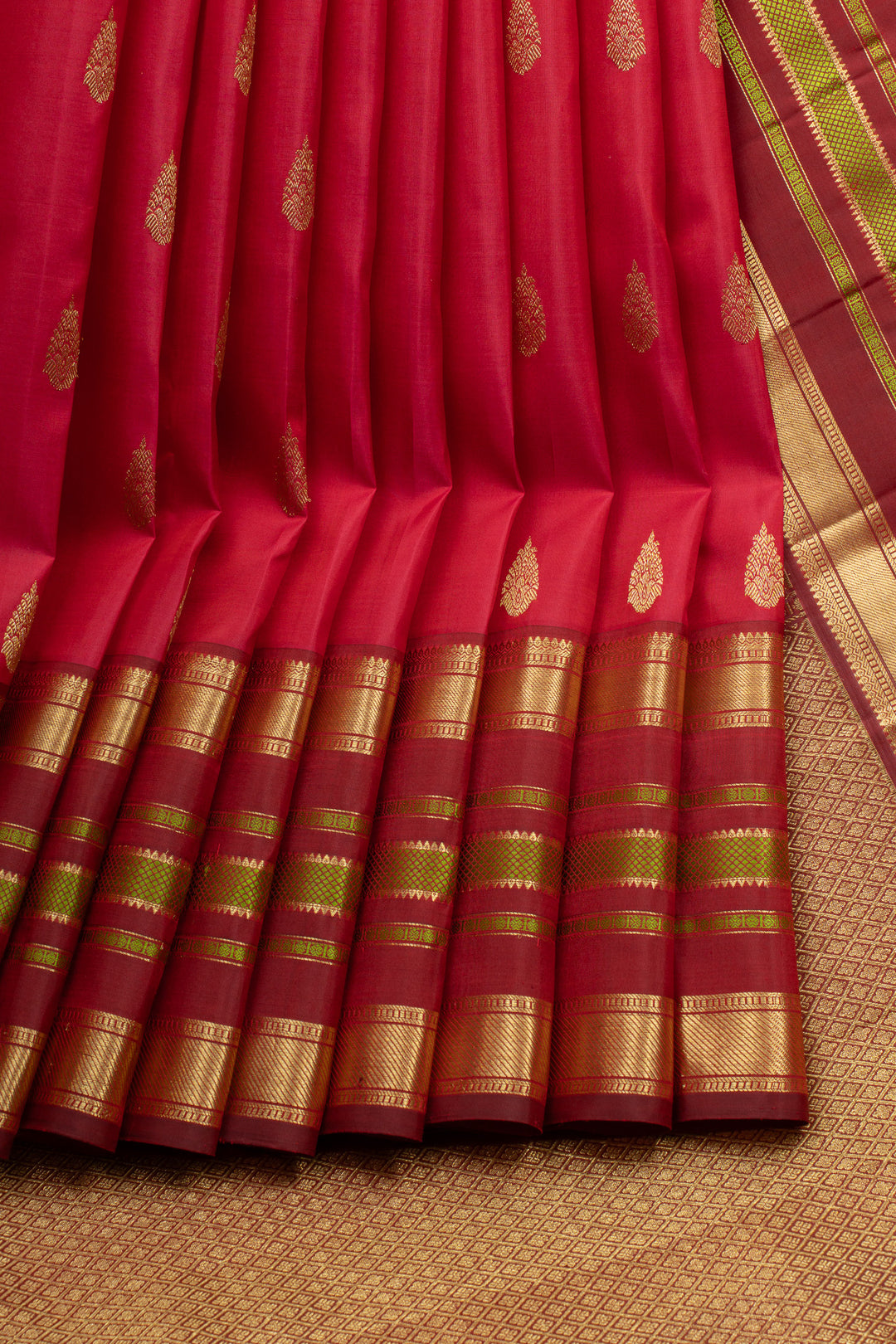 Red traditional pure kanchipuram silk saree