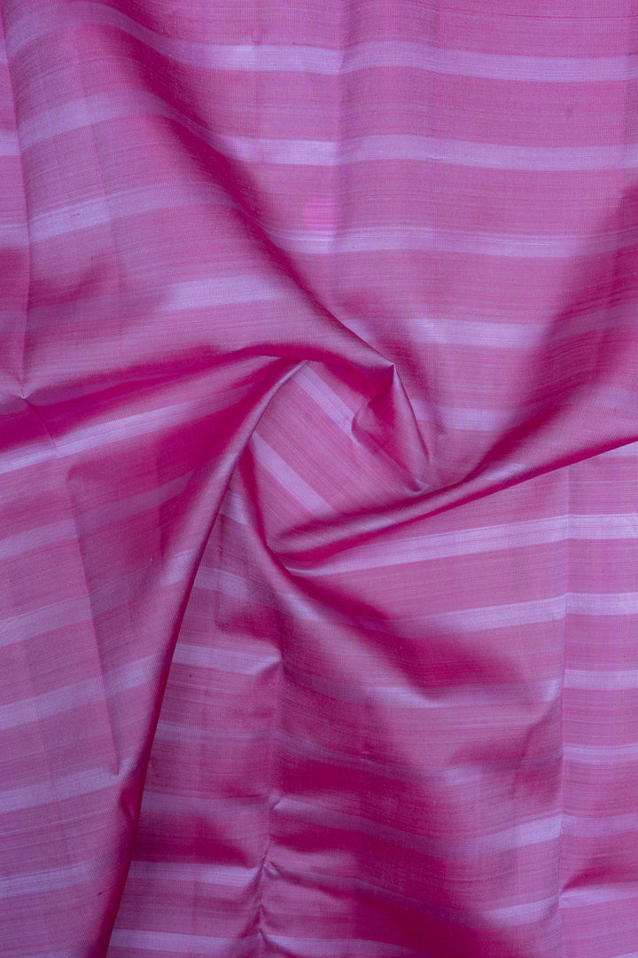 Rani pink borderless Dupian pure kanchipuram silk saree