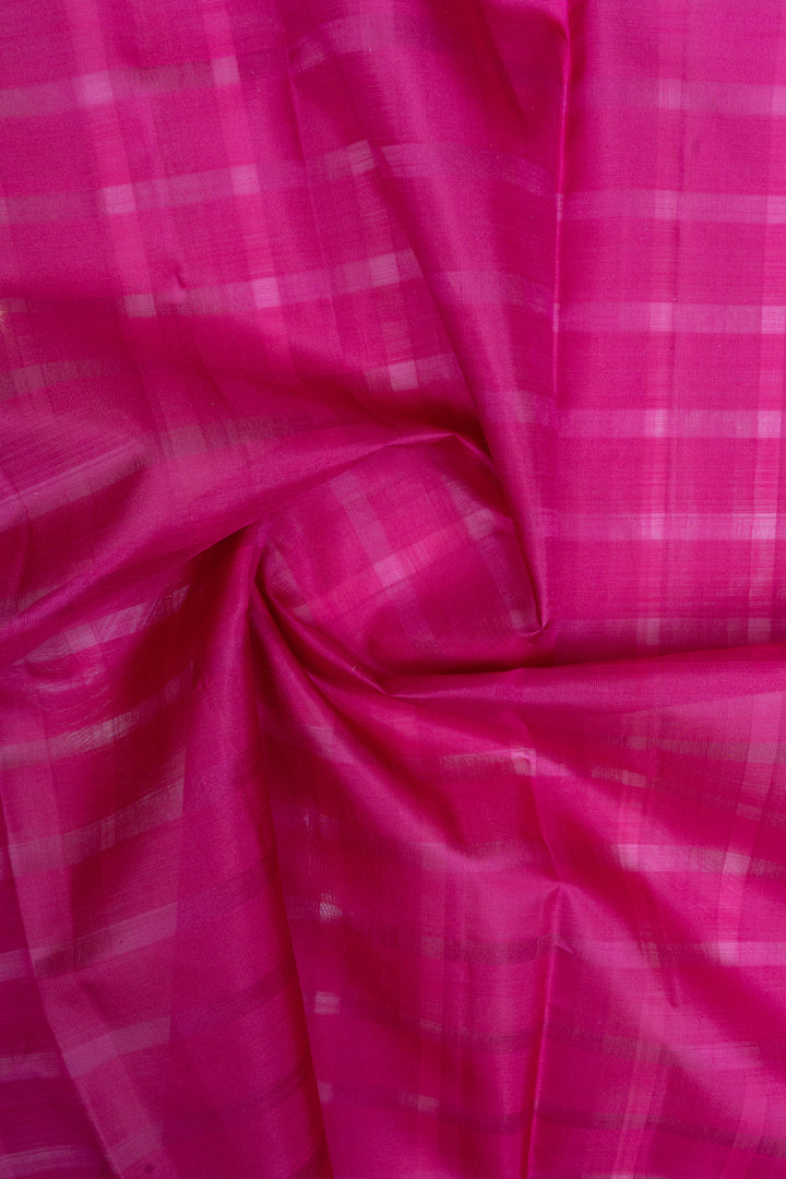 Rani pink borderless Dupian pure kanchipuram silk saree