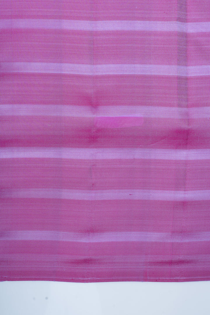 Rani pink borderless Dupian pure kanchipuram silk saree