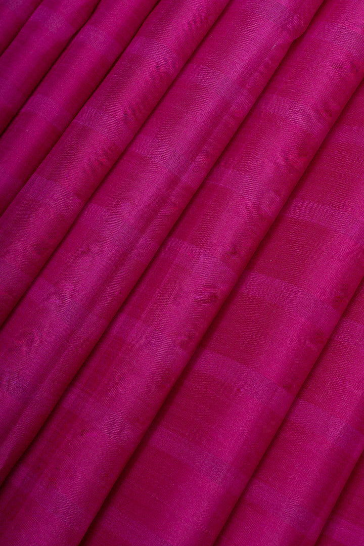 Rani pink borderless Dupian pure kanchipuram silk saree