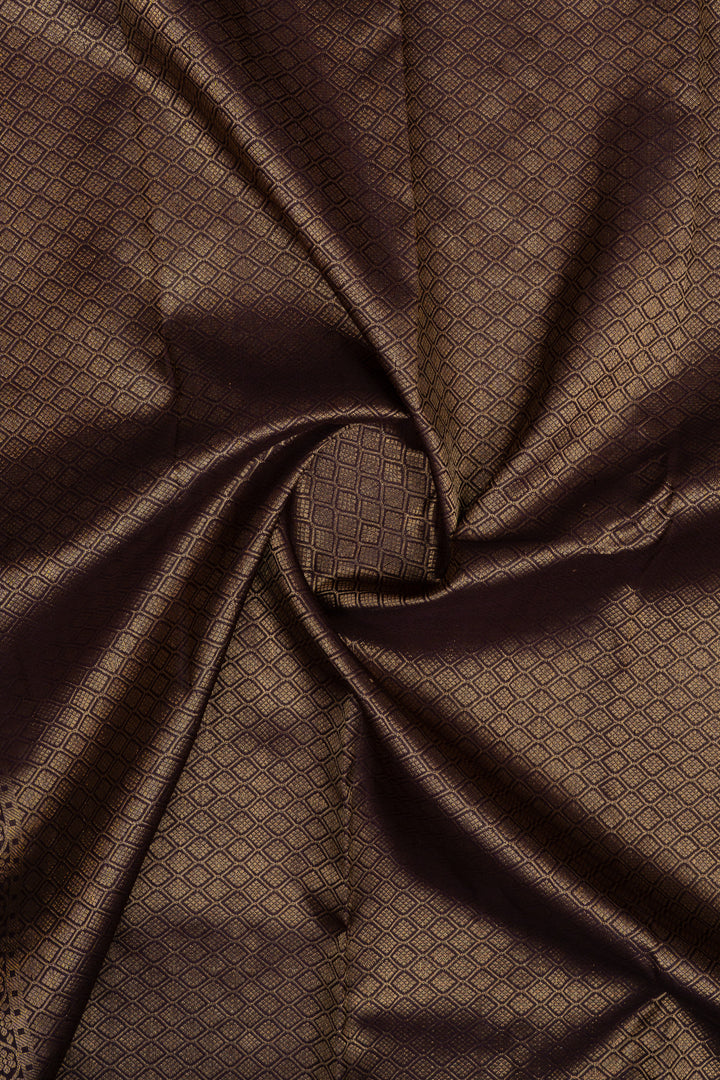 Brown traditional pure kanchipuram silk saree