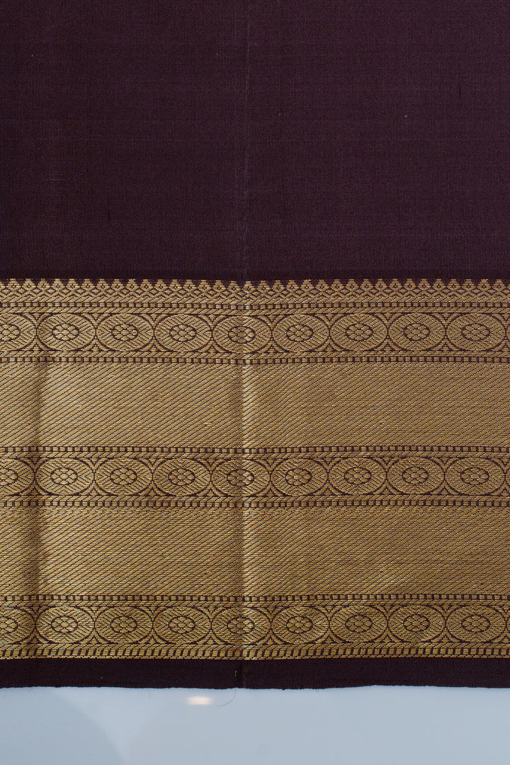 Brown traditional pure kanchipuram silk saree