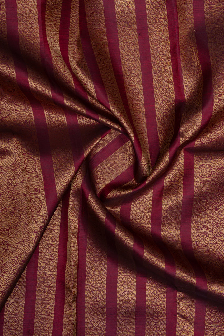Purple Vairaoosi checks pure kanchipuram silk saree