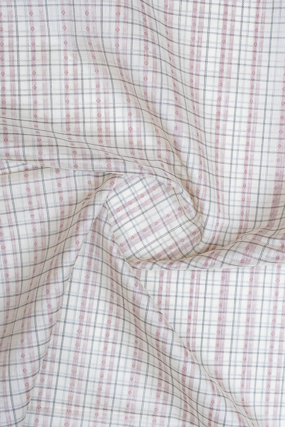 Off white checks pure silk cotton saree