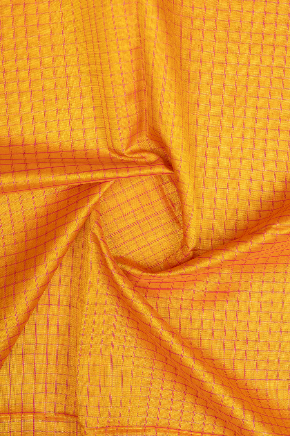 Yellow checks pure silk cotton saree