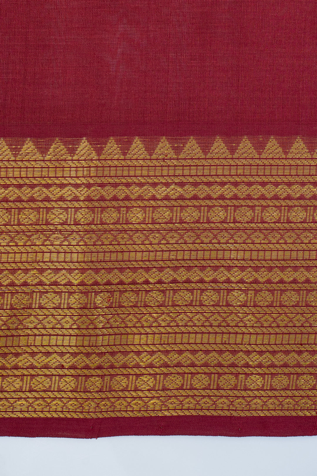 Maroon stripes pure silk cotton saree