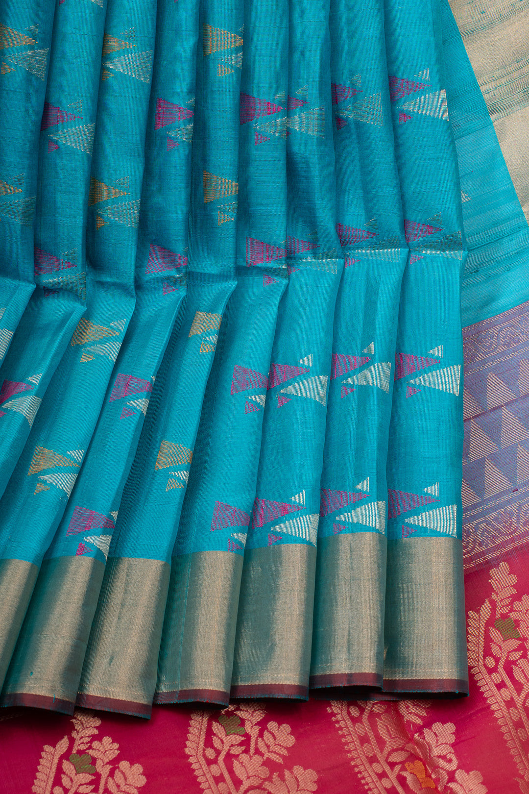 Sky blue dupian soft silk