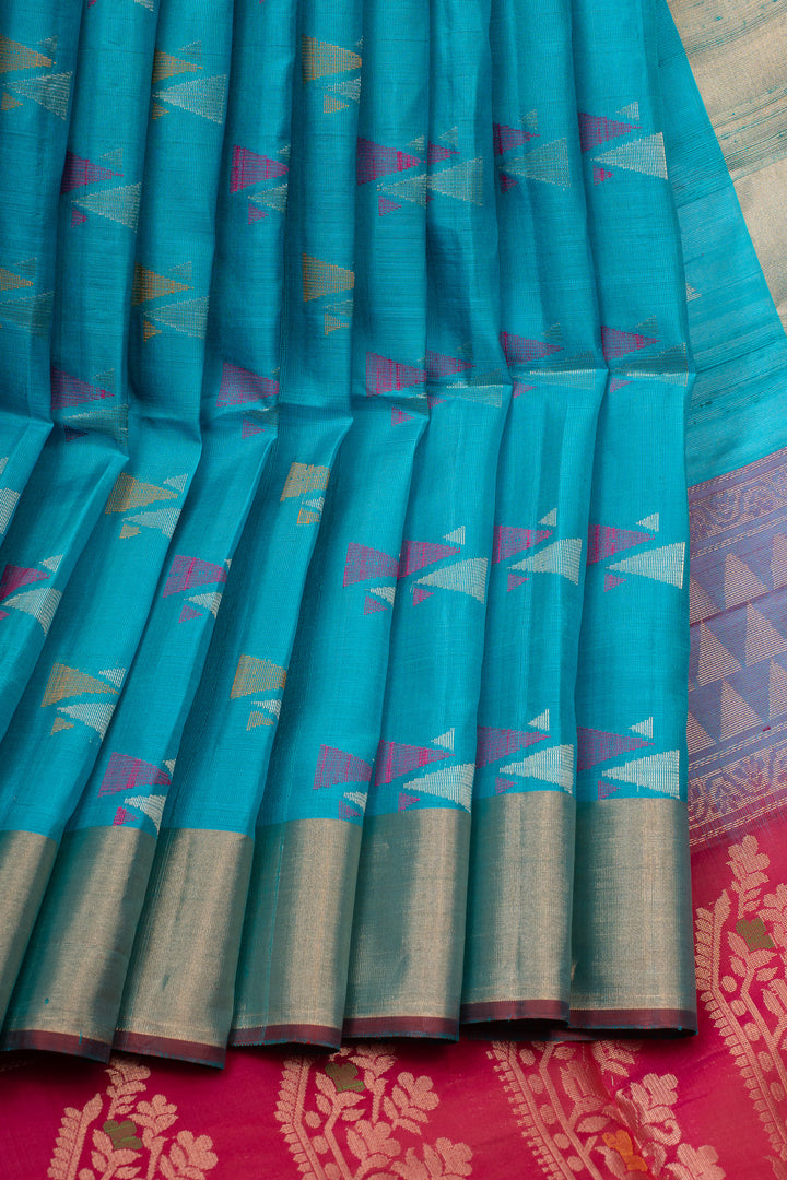 Sky blue dupian soft silk