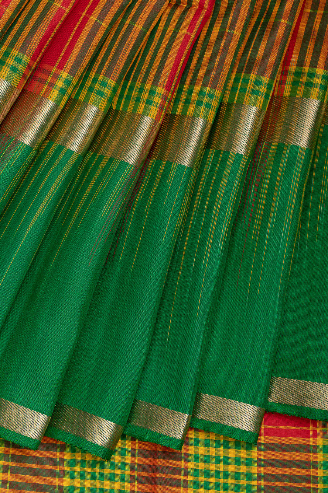 Palum pazhamum Muthu Zari checks pure kanchipuram silk saree
