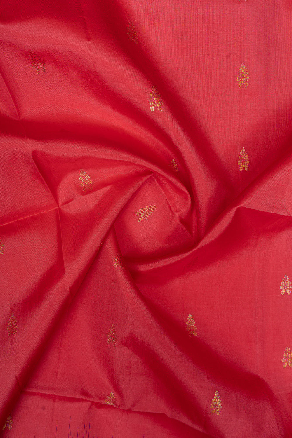 Peach and purple checks pure soft silk saree