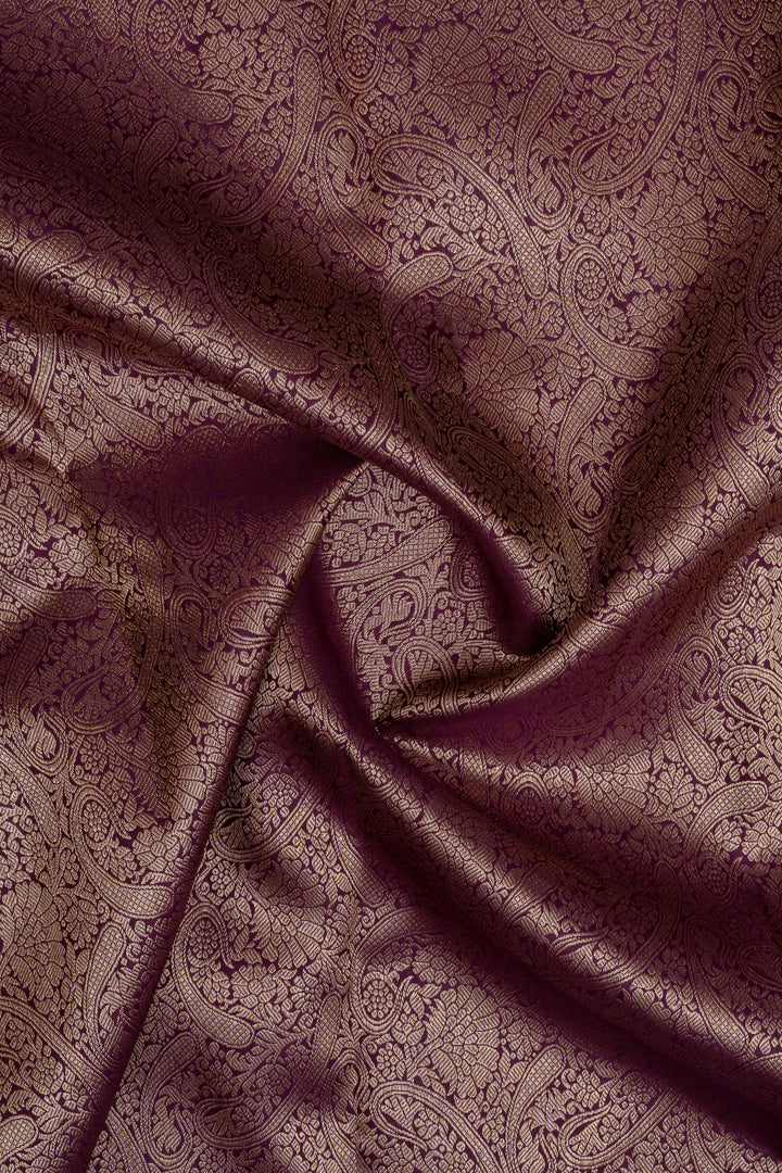 Purple brocade pure kanchipuram silk saree