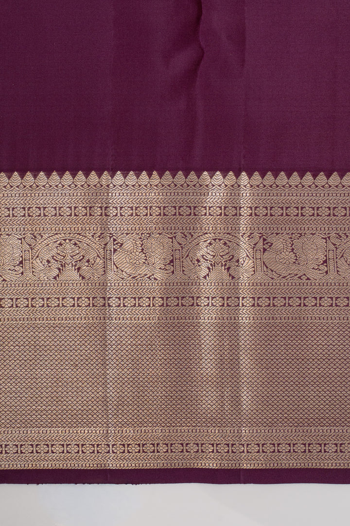 Purple brocade pure kanchipuram silk saree