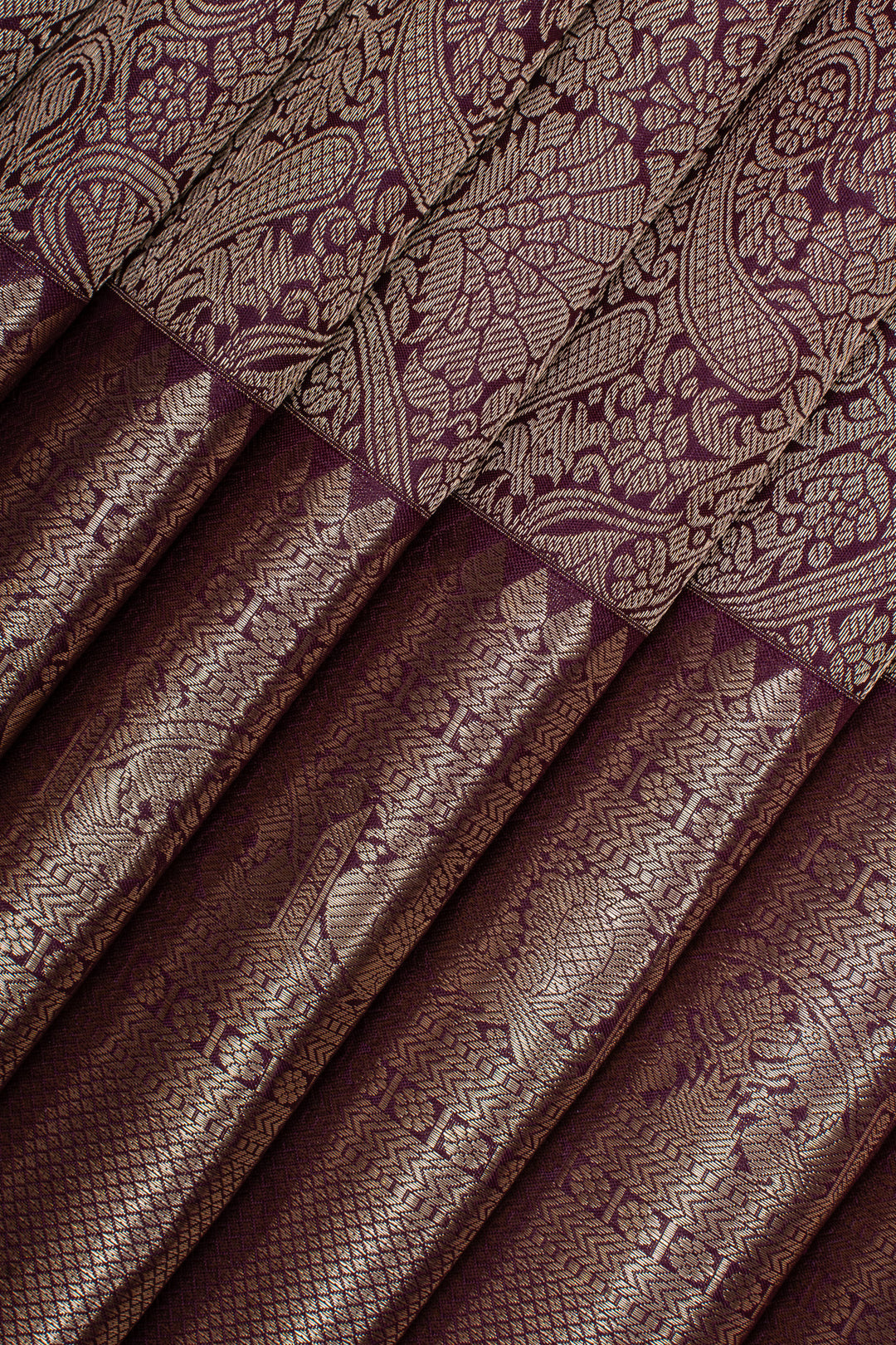 Purple brocade pure kanchipuram silk saree