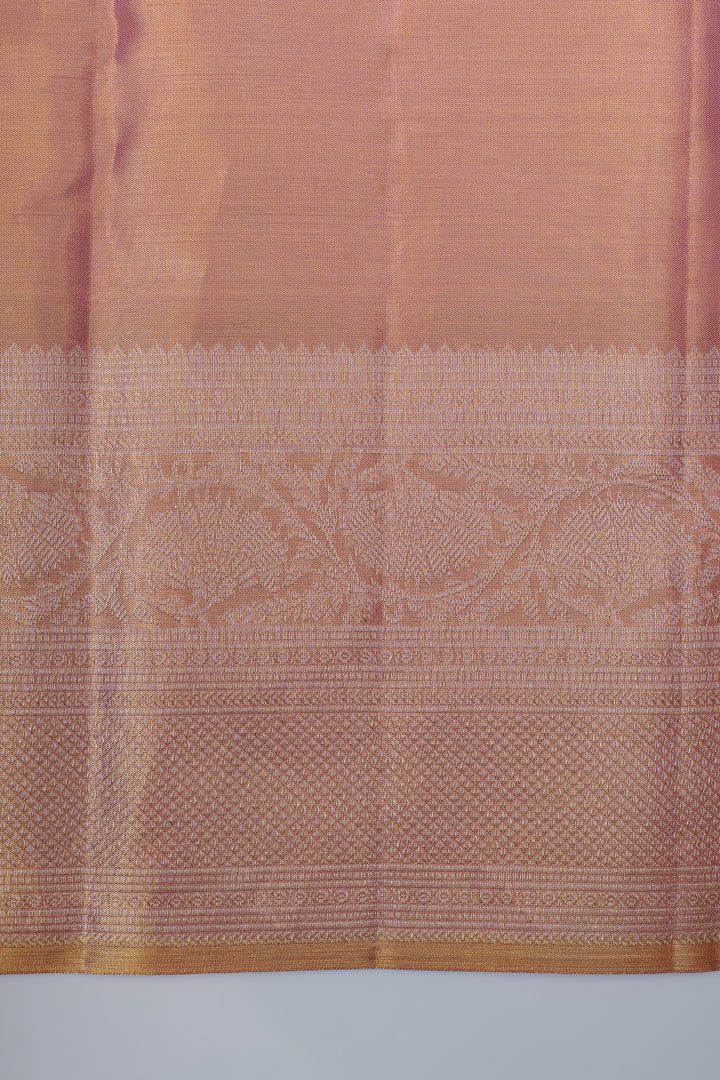 Pink and gold tissue  pure Kanchipuram  silk saree