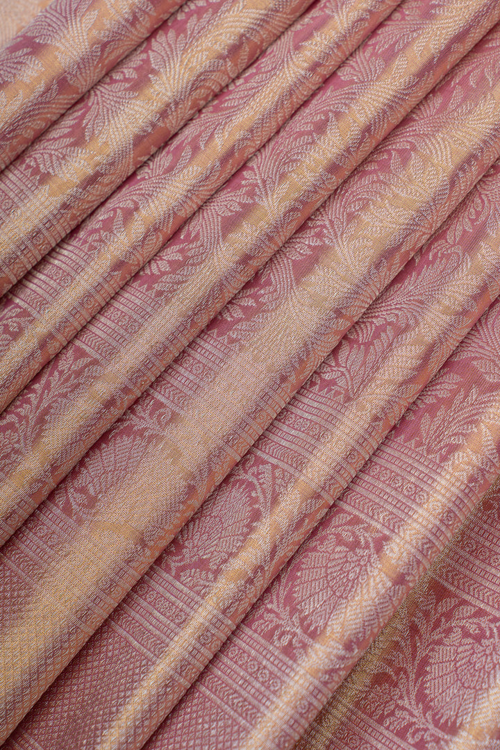 Pink and gold tissue  pure Kanchipuram  silk saree