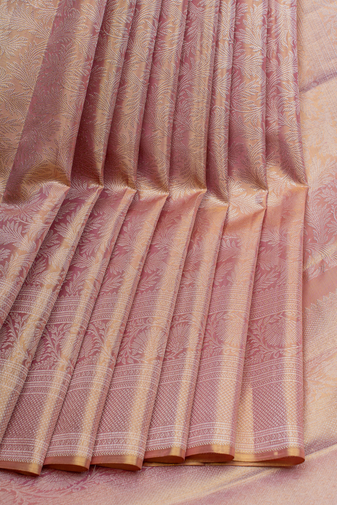 Pink and gold tissue  pure Kanchipuram  silk saree