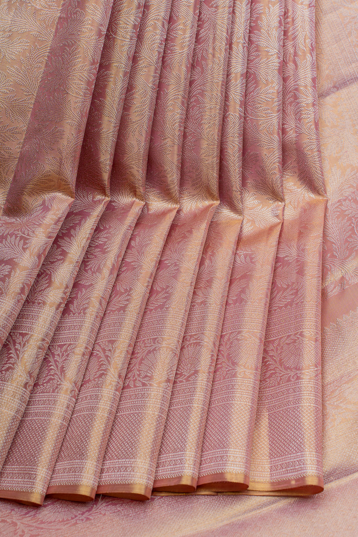 Pink and gold tissue  pure Kanchipuram  silk saree