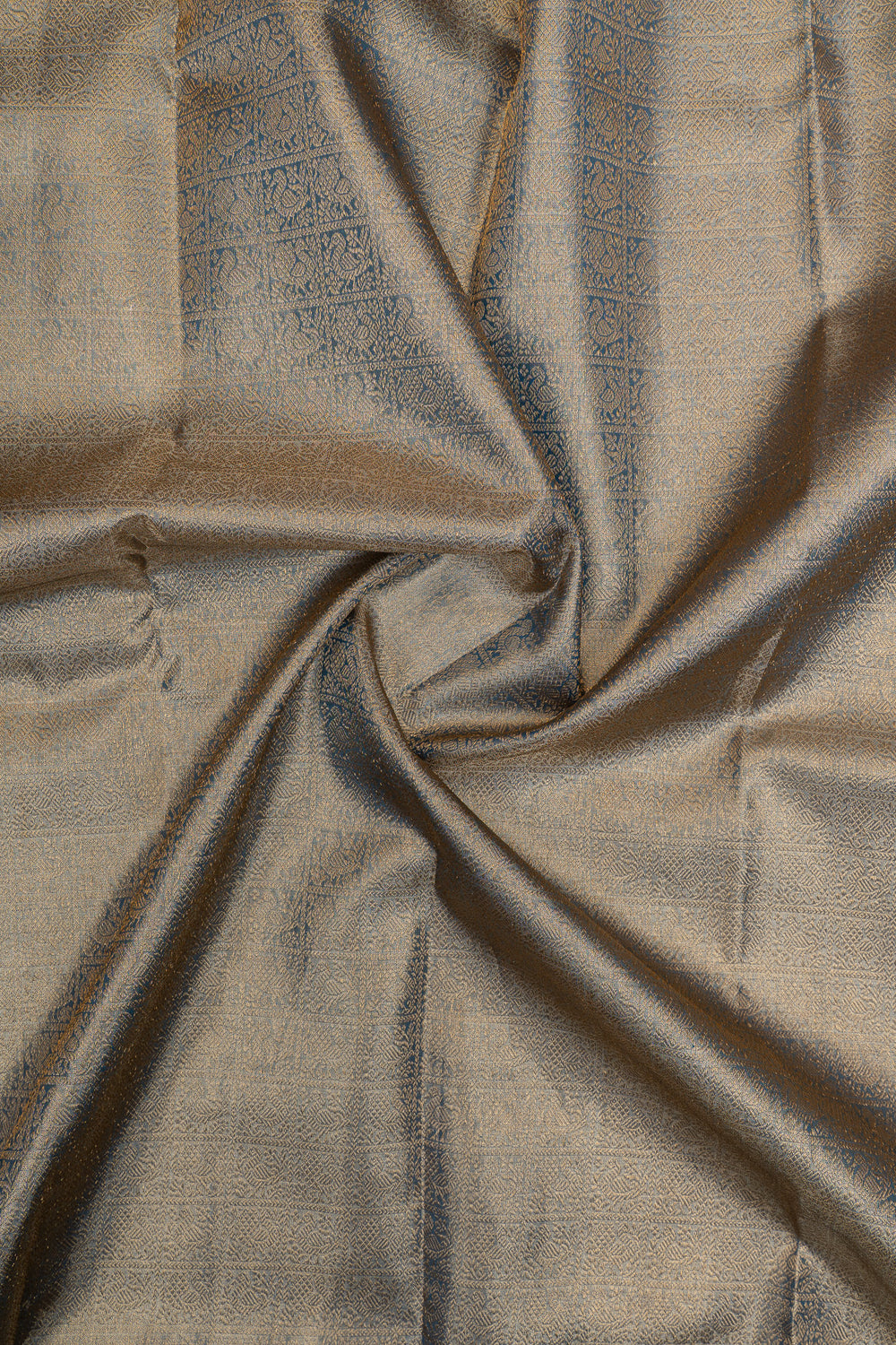 Blue tissue brocade pure Kanchipuram  silk saree