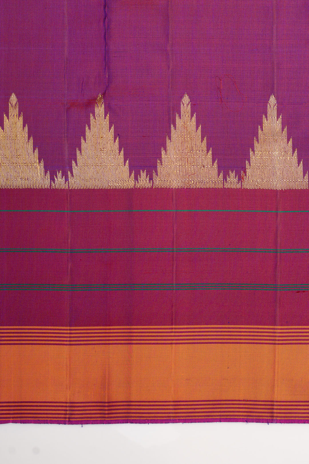Peacock blue thread brocade Pattu pettu pure Kanchipuram silk saree