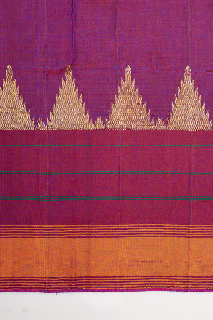 Peacock blue thread brocade Pattu pettu pure Kanchipuram silk saree