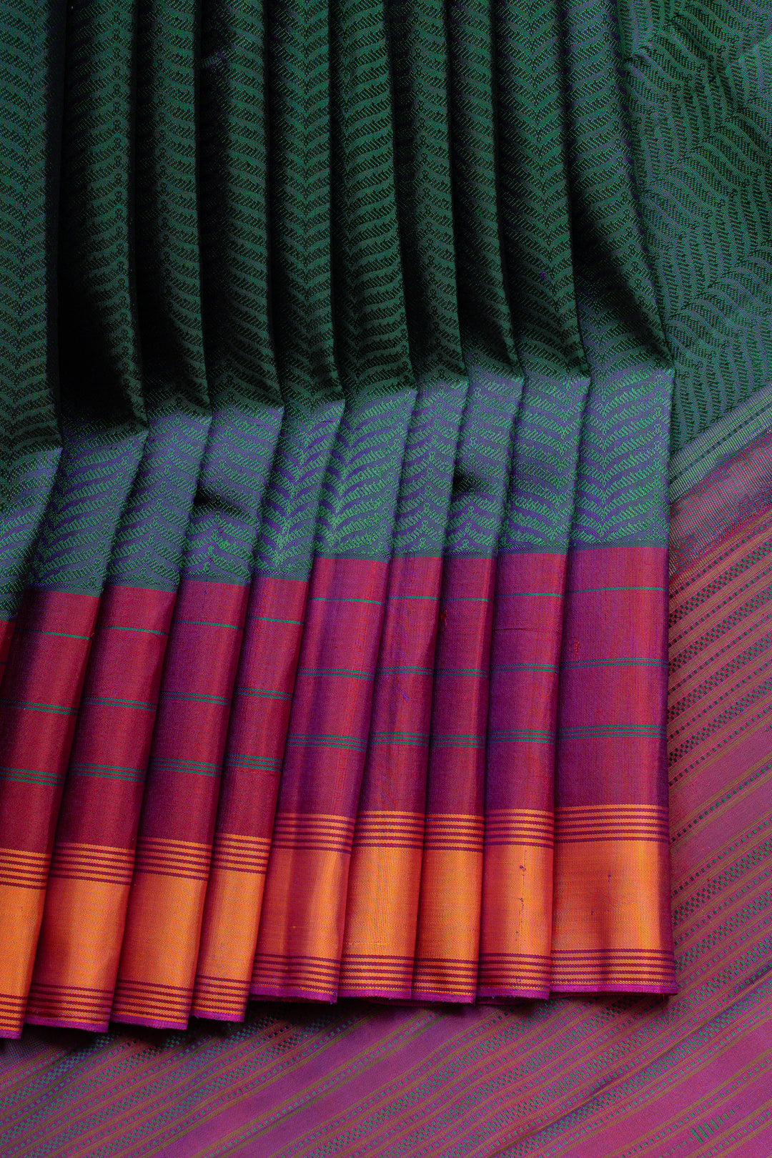 Peacock blue thread brocade Pattu pettu pure Kanchipuram silk saree