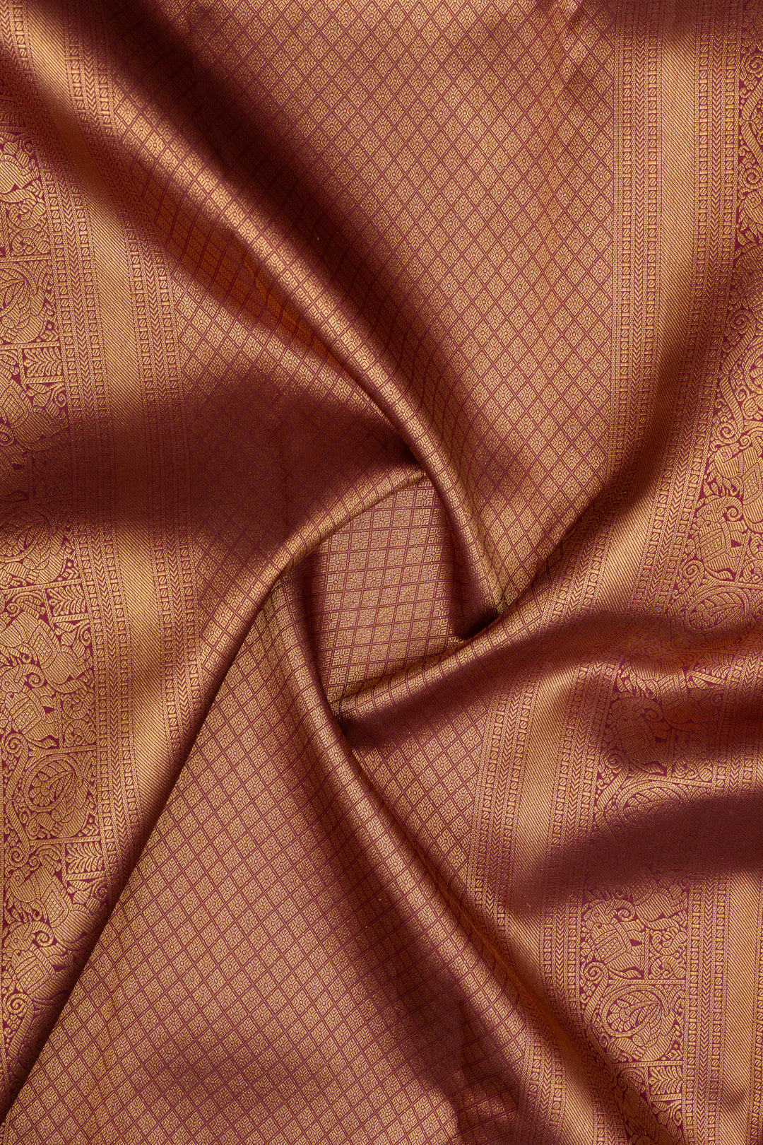 Maroon brocade pure kanchipuram silk saree