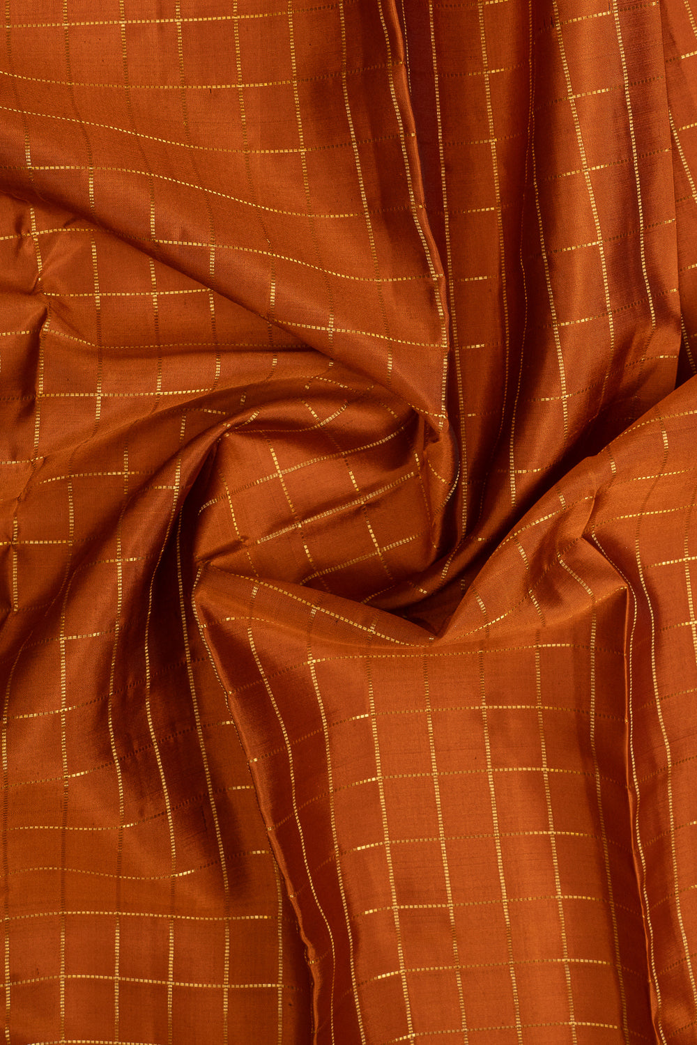 Mustard zari checks pure kanchipuram silk saree