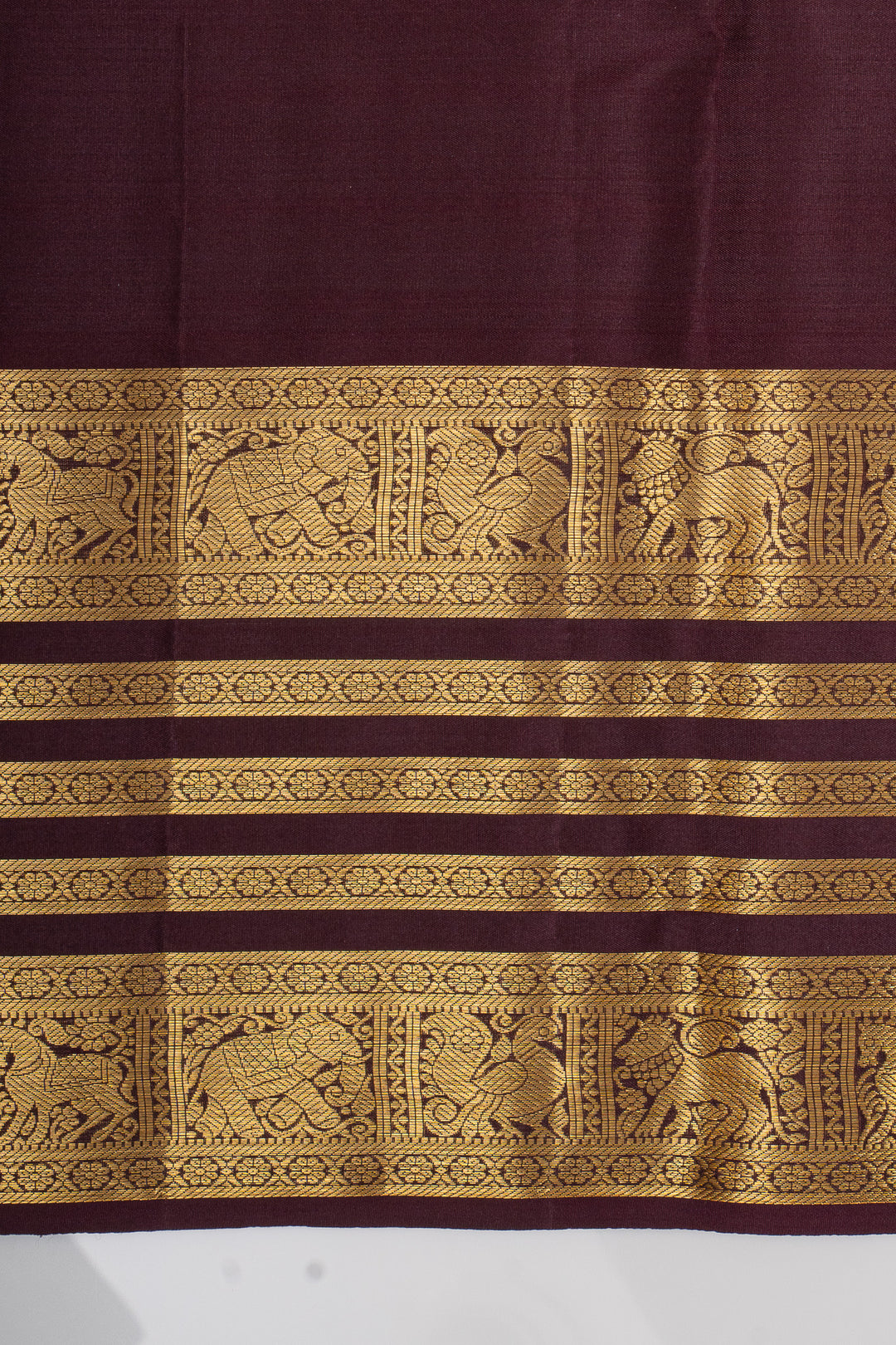 Mustard zari checks pure kanchipuram silk saree