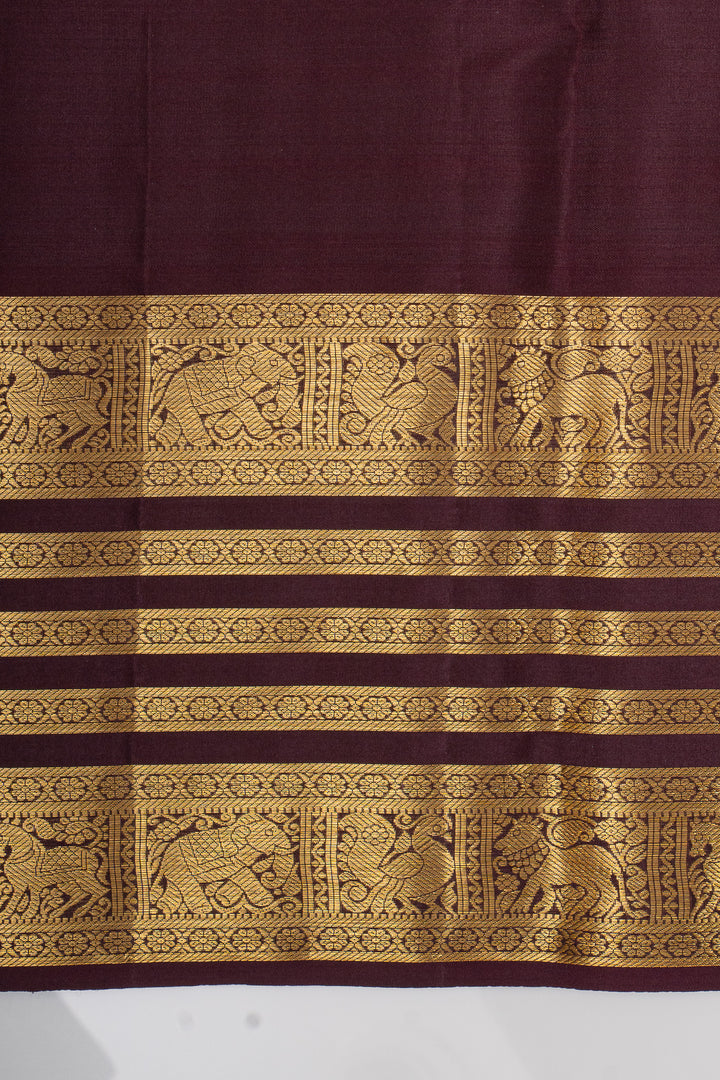 Mustard zari checks pure kanchipuram silk saree