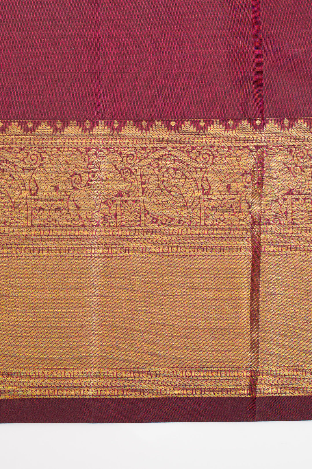 Maroon brocade pure kanchipuram silk saree