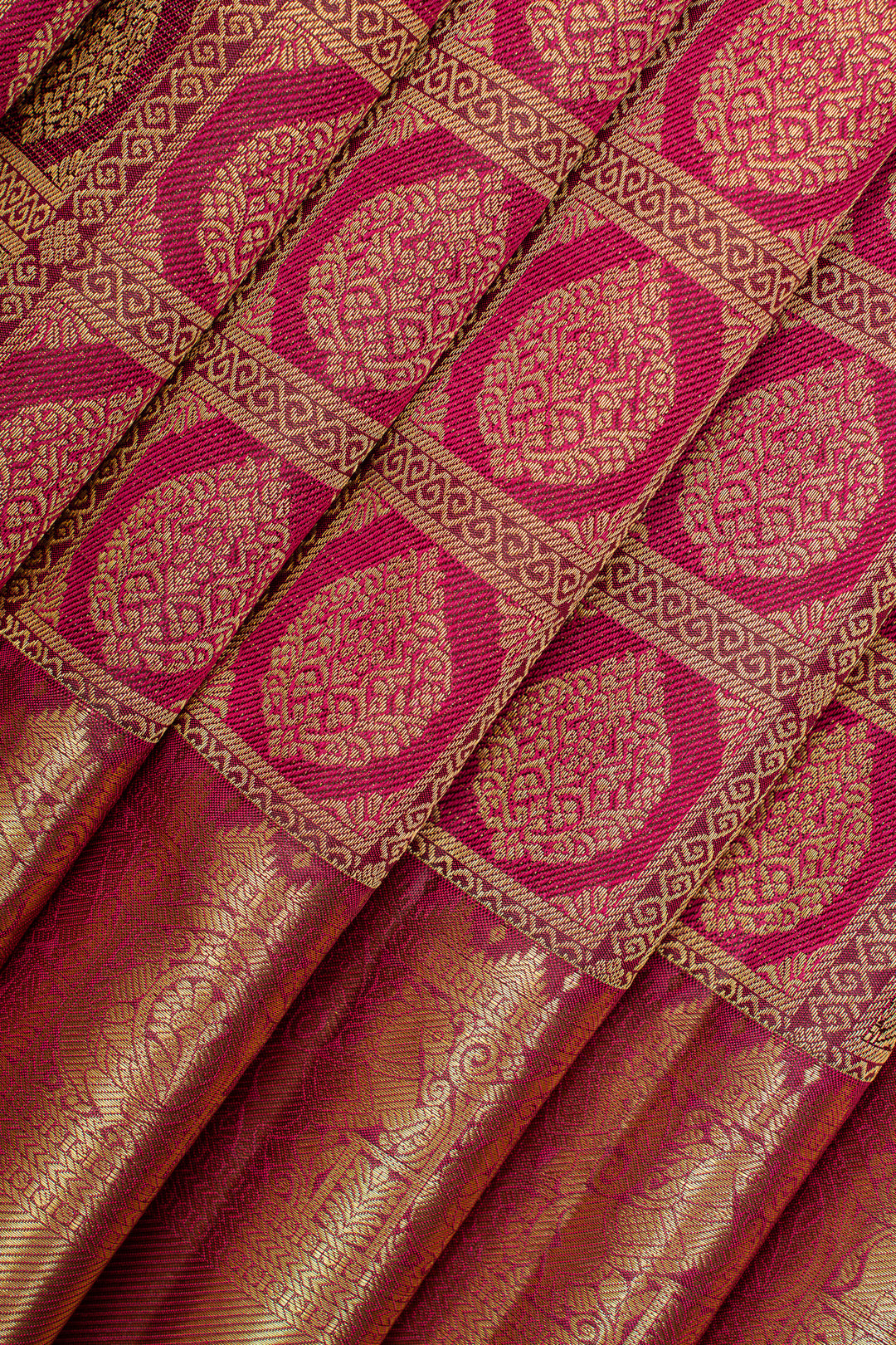 Maroon brocade pure kanchipuram silk saree