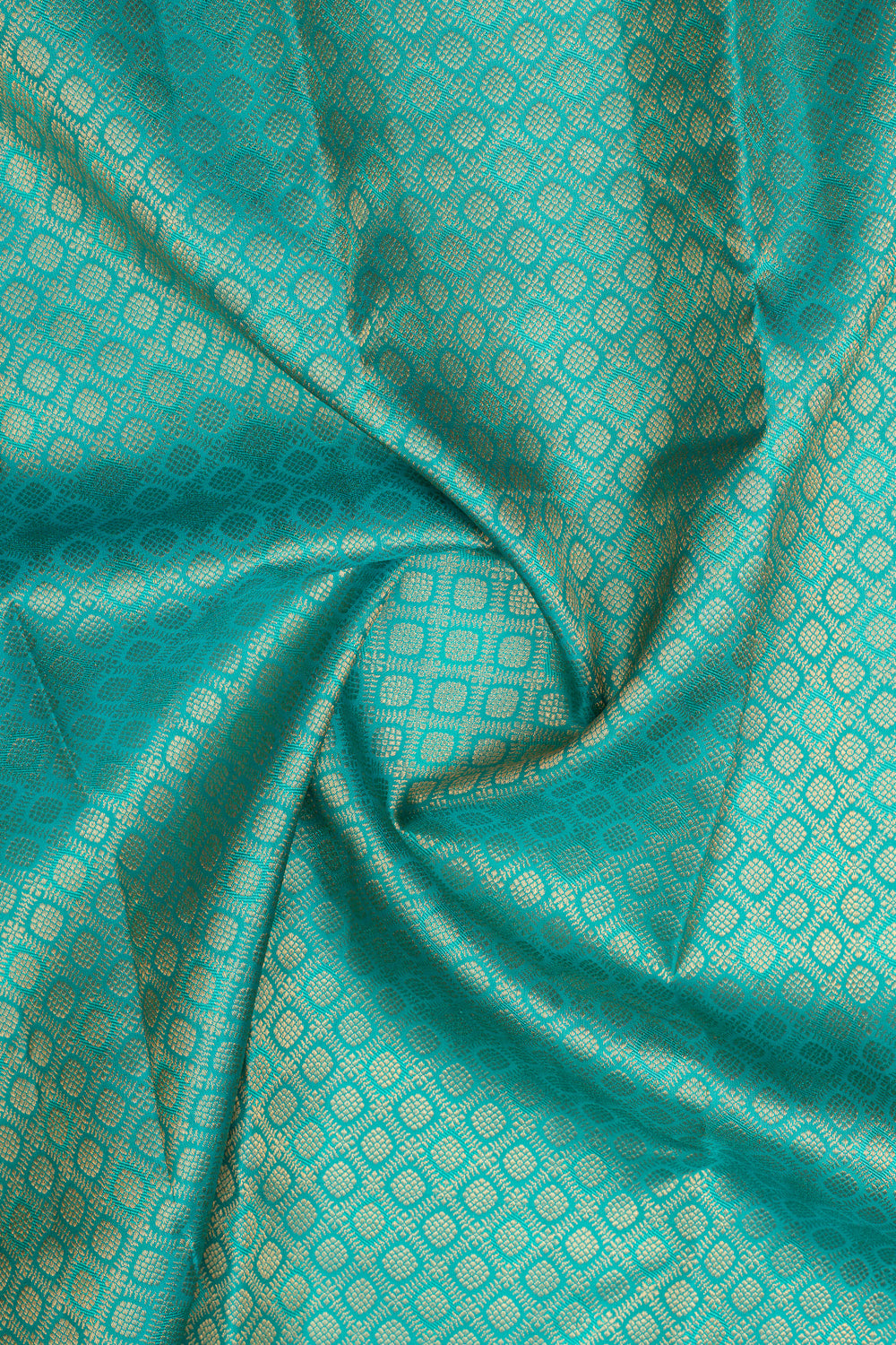 Cyan blue brocade pure kanchipuram silk saree