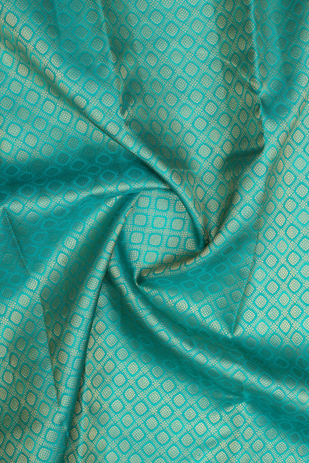 Cyan blue brocade pure kanchipuram silk saree