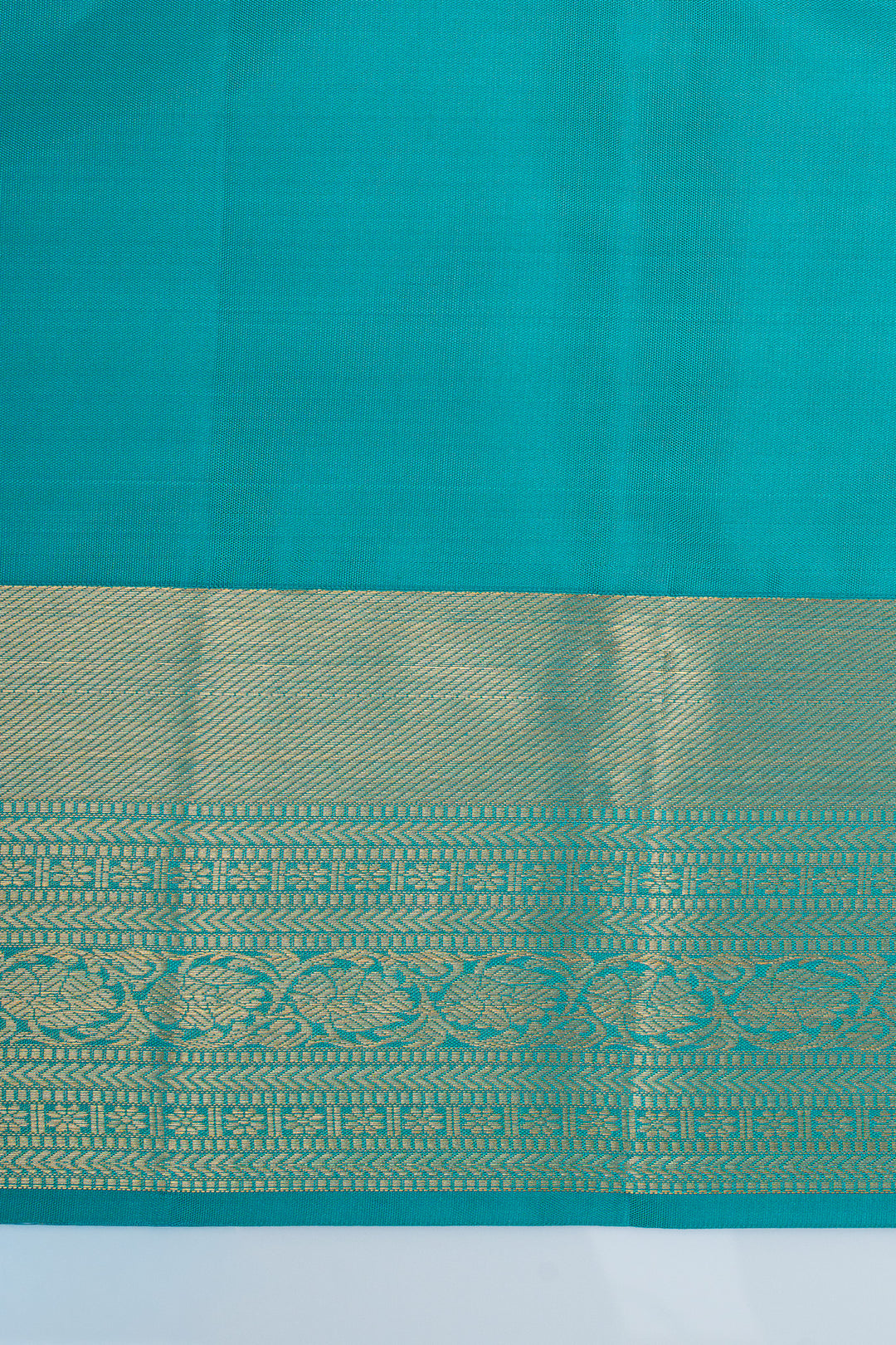 Teal Blue brocade pure kanchipuram silk saree
