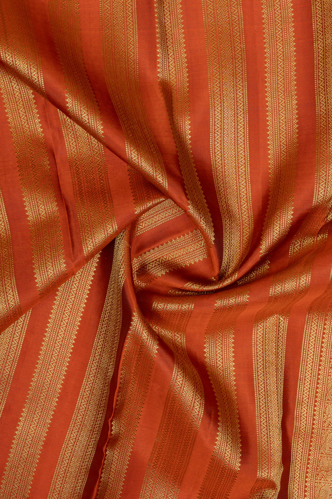 Jamun and rust orange Zari checks varisaipettu pure Kanchipuram silk saree