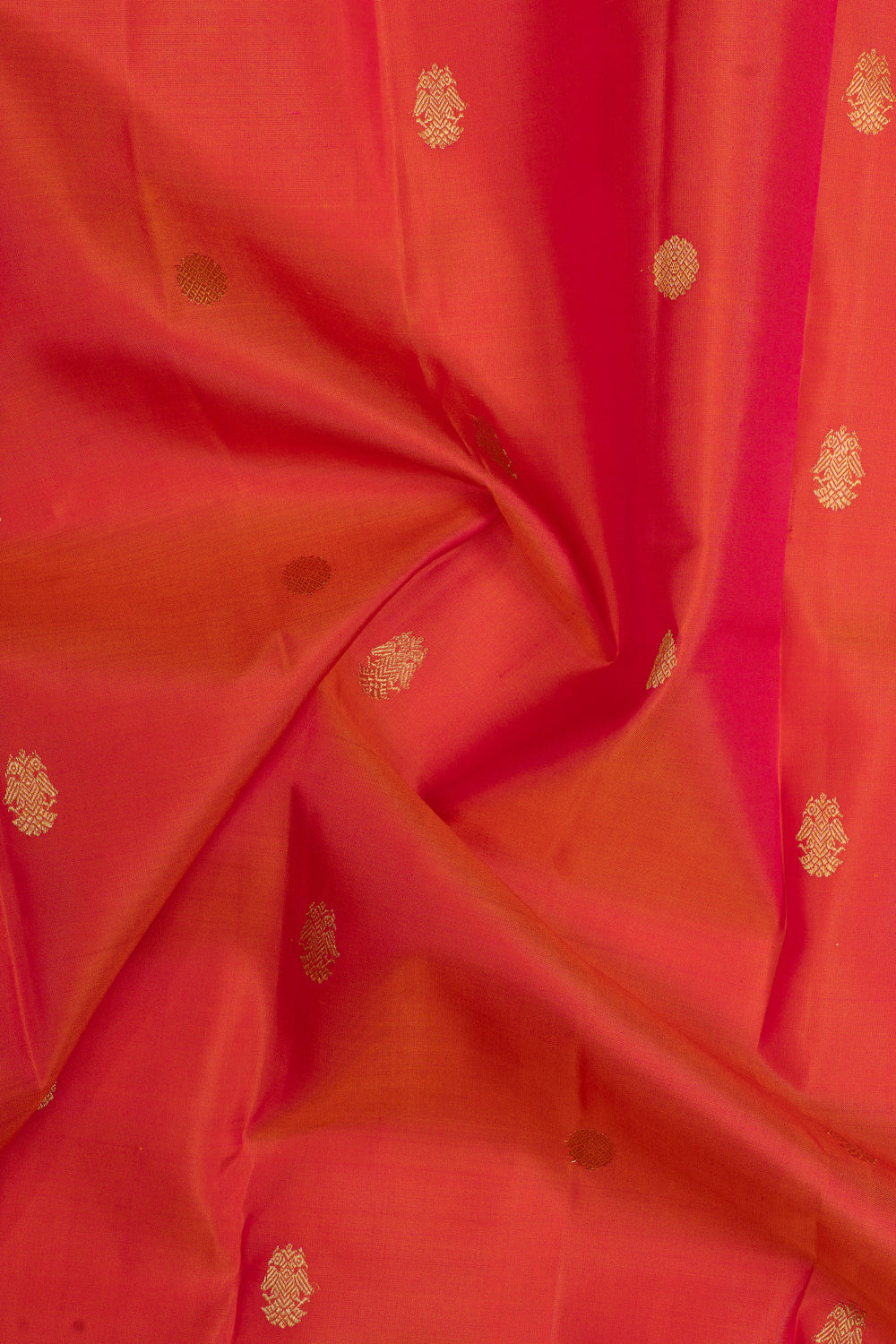 Rust orange traditional pure kanchipuram silk saree