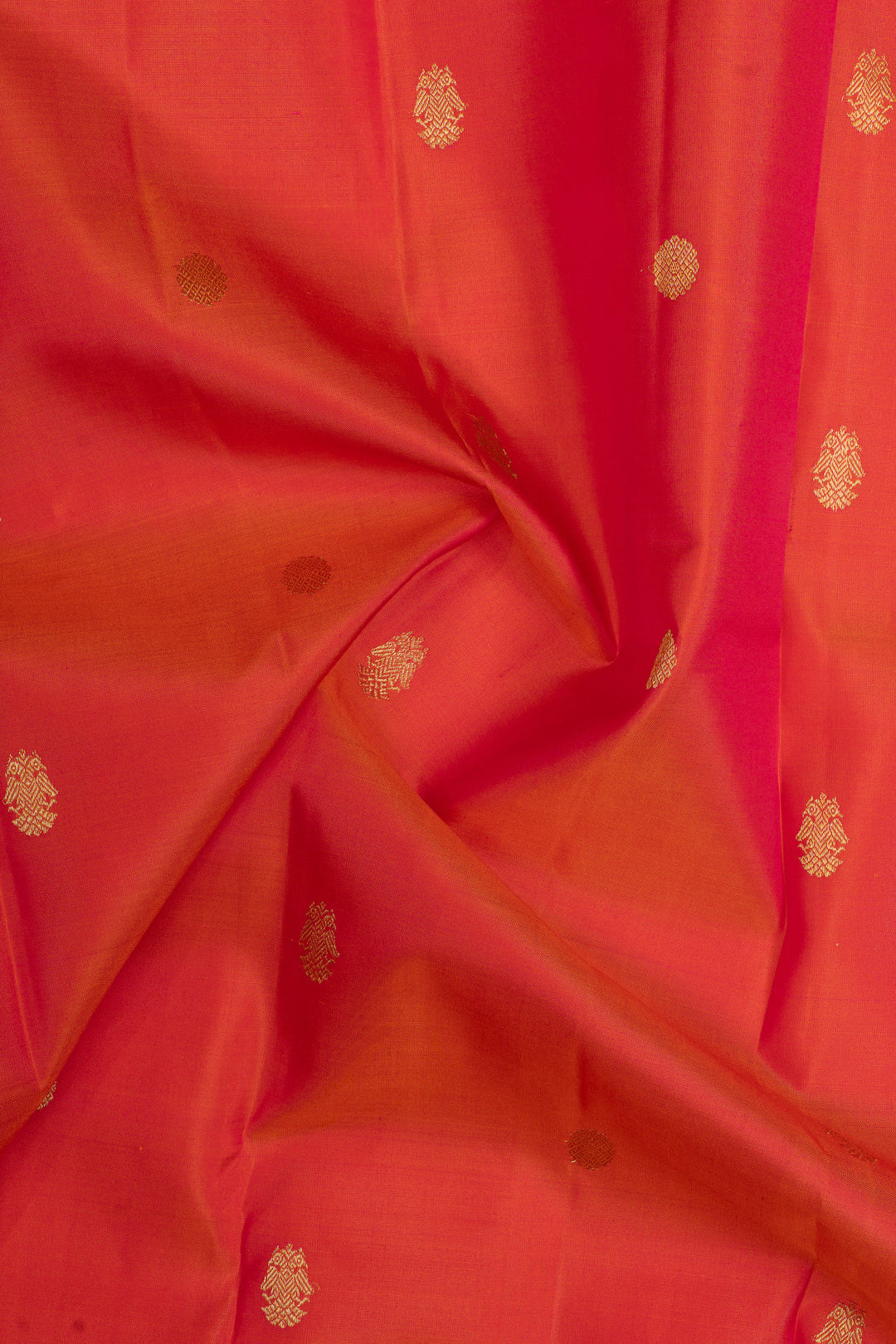 Rust orange traditional pure kanchipuram silk saree
