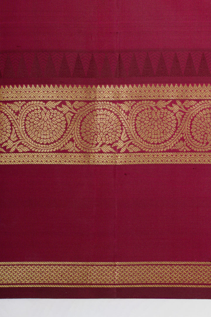 Rust orange traditional pure kanchipuram silk saree