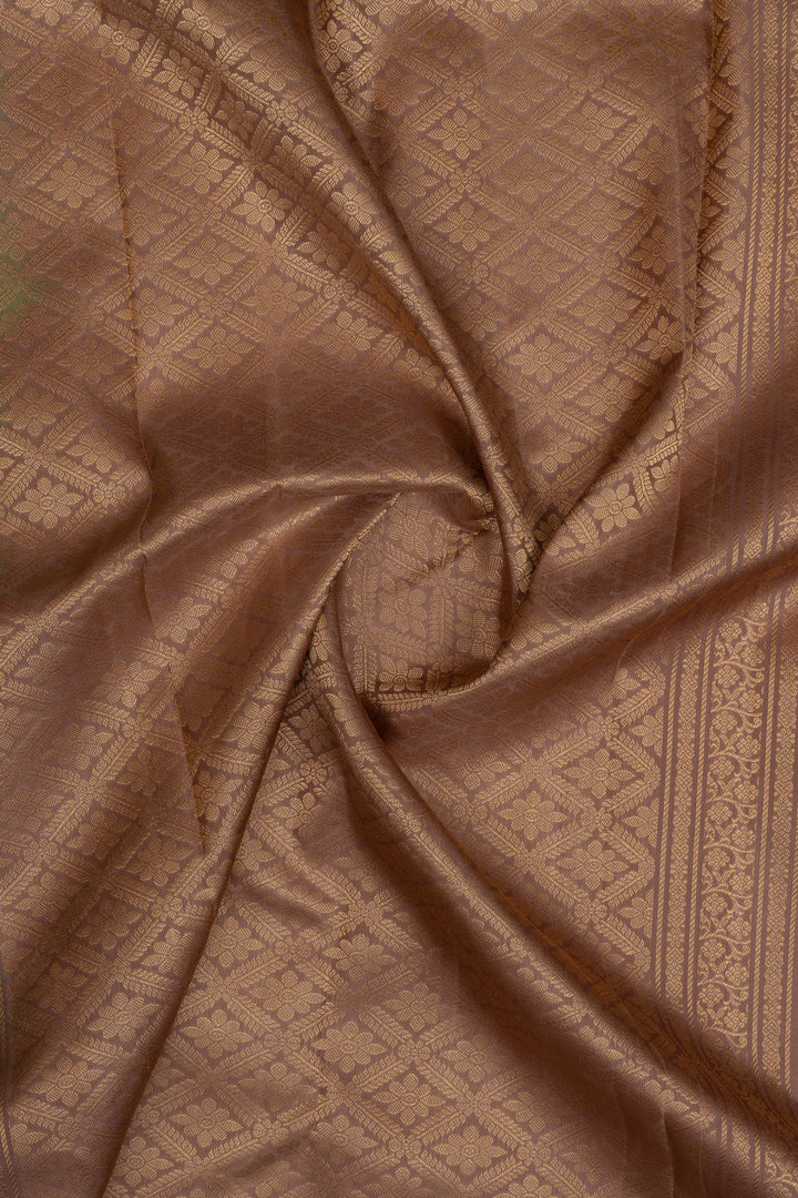Green traditional pure soft silk saree