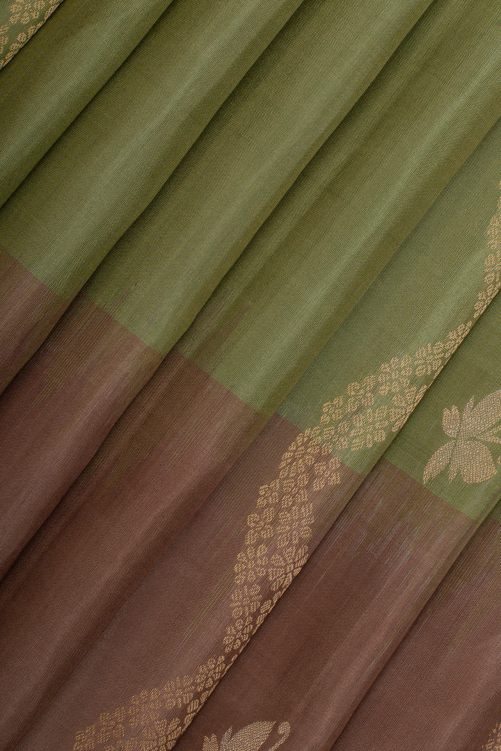 Green traditional pure soft silk saree