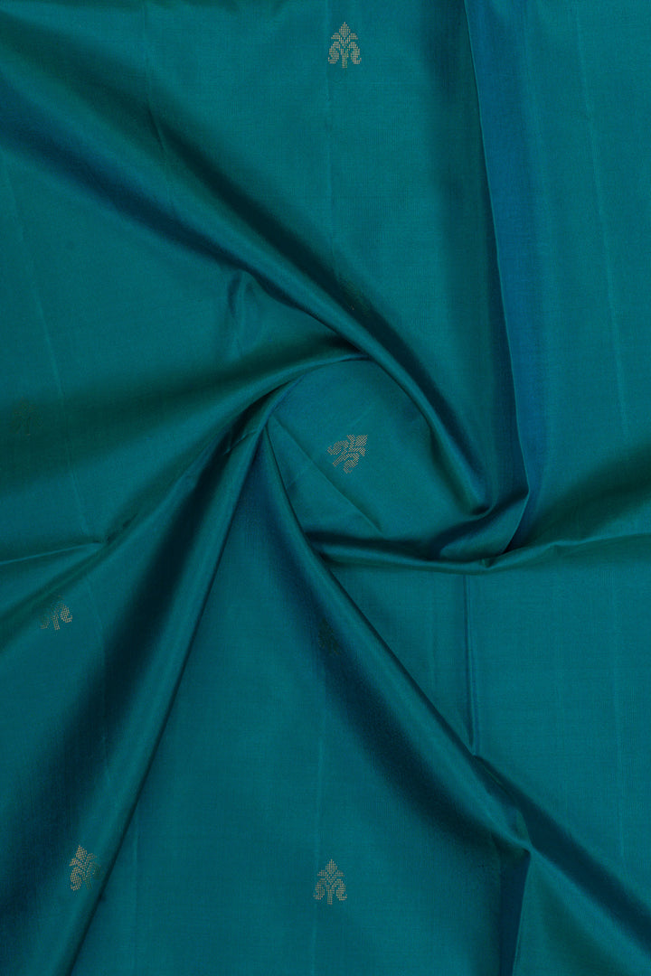 Blue traditional pure soft silk saree