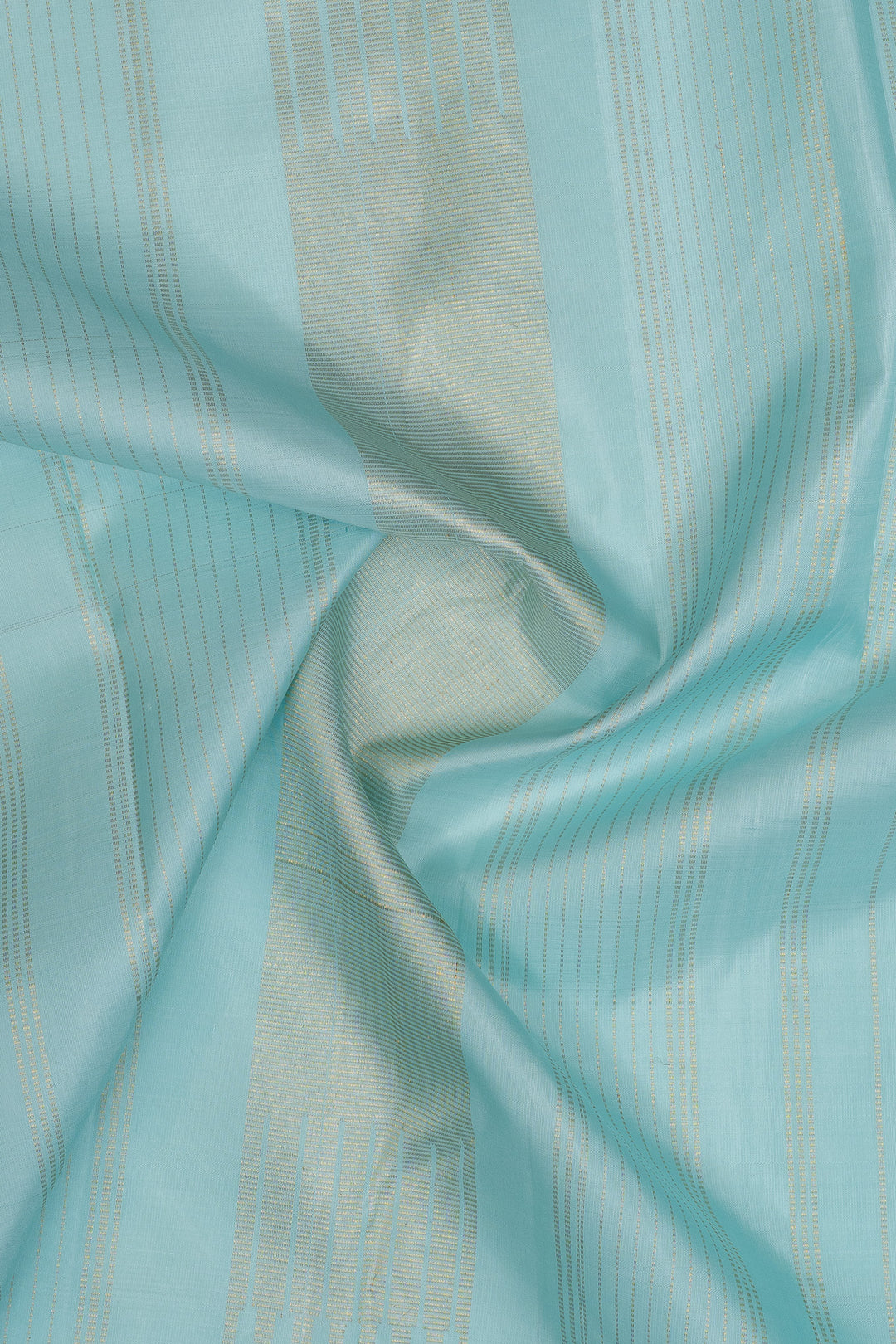 Sky blue brown multi checks pure kanchipuram silk saree