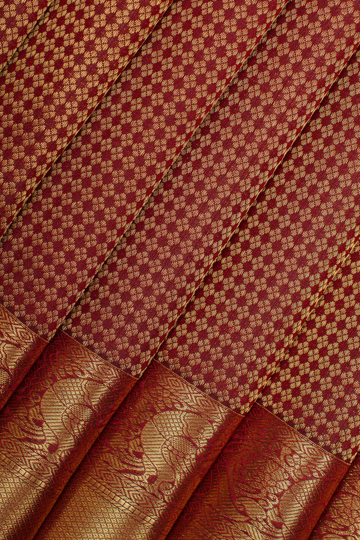 Red traditional pure kanchipuram silk saree