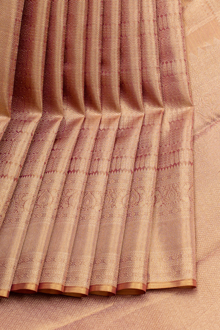 Pastel tissue brocade pure kanchipuram silk saree