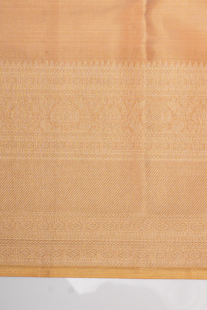 Sandel tissue brocade pure kanchipuram silk saree