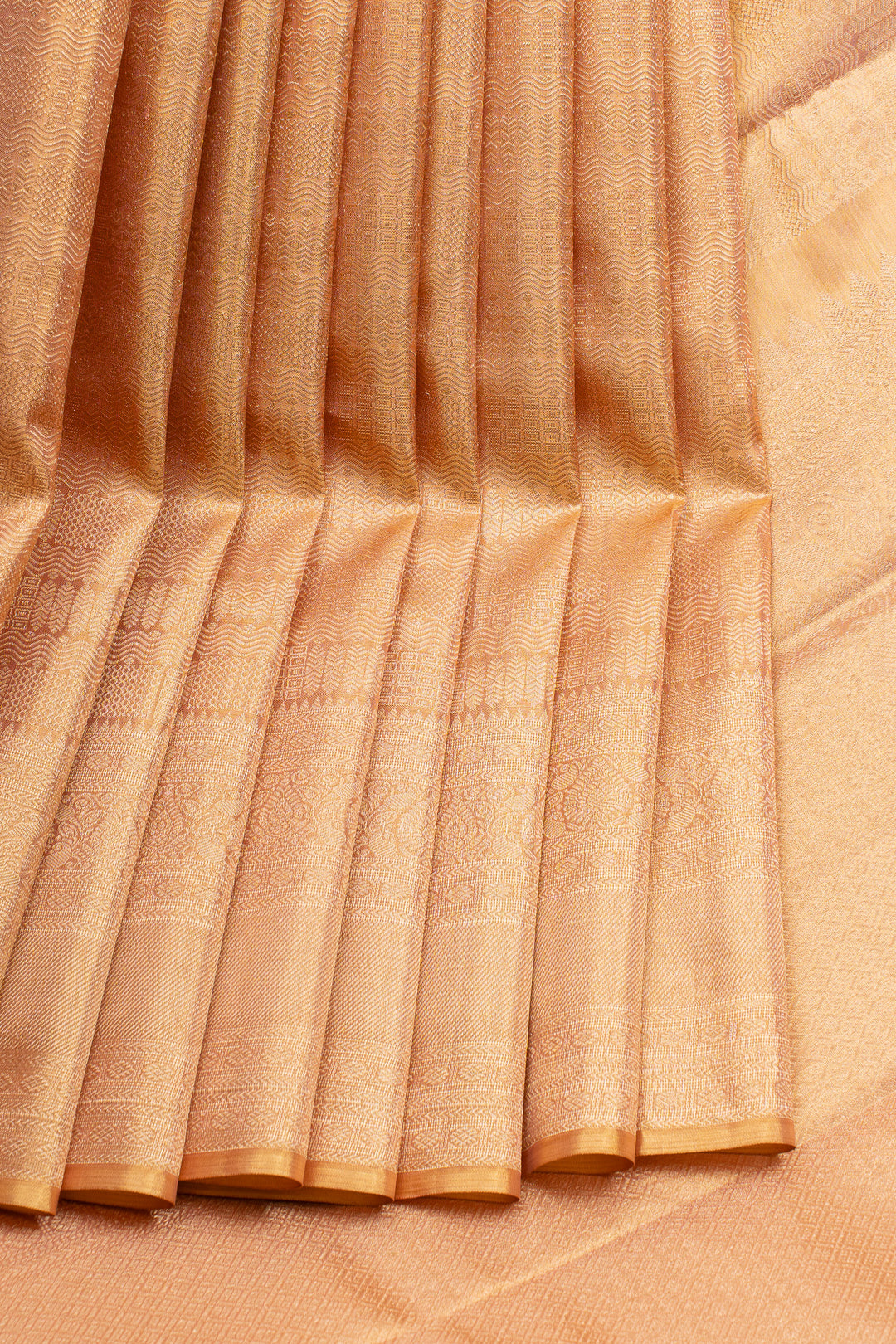 Sandel tissue brocade pure kanchipuram silk saree