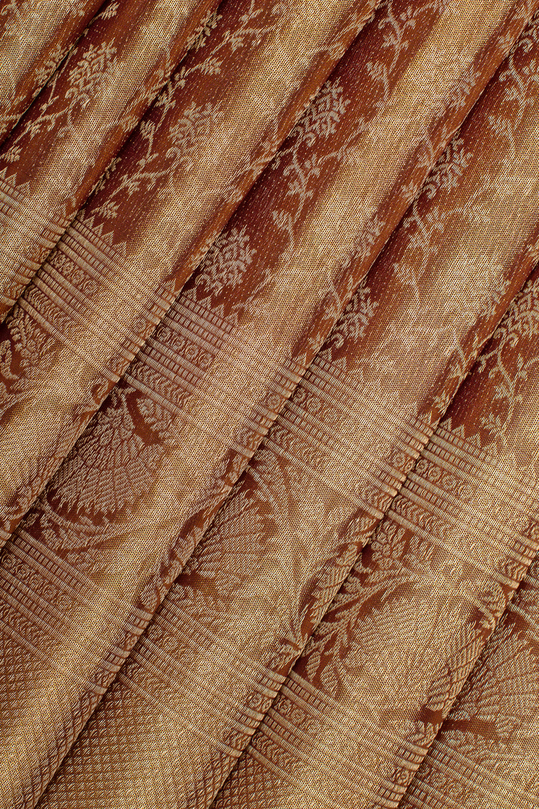 Brown tissue brocade pure kanchipuram silk saree