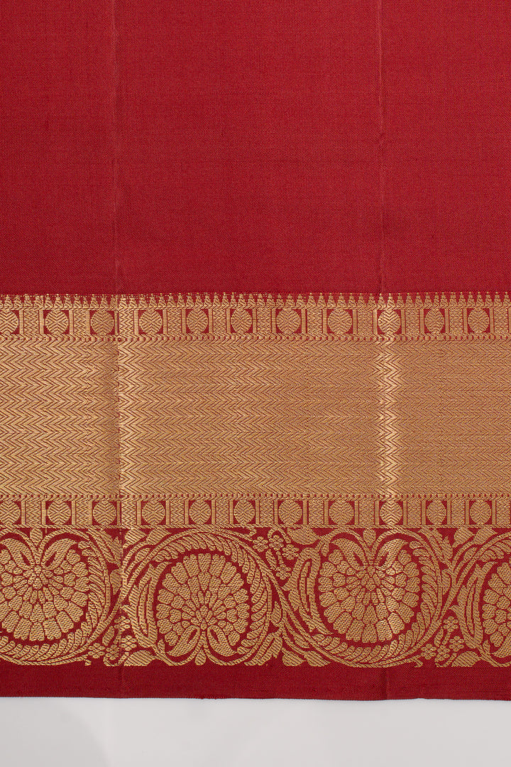 Pearl white and red lakshadeepam brocade pure soft silk saree