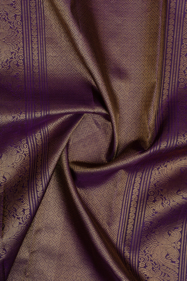 Mehadi green zari checks pure kanchipuram silk saree